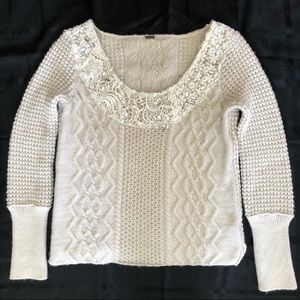 Free People Aurora Yarn Winter Sparkle Pullover L